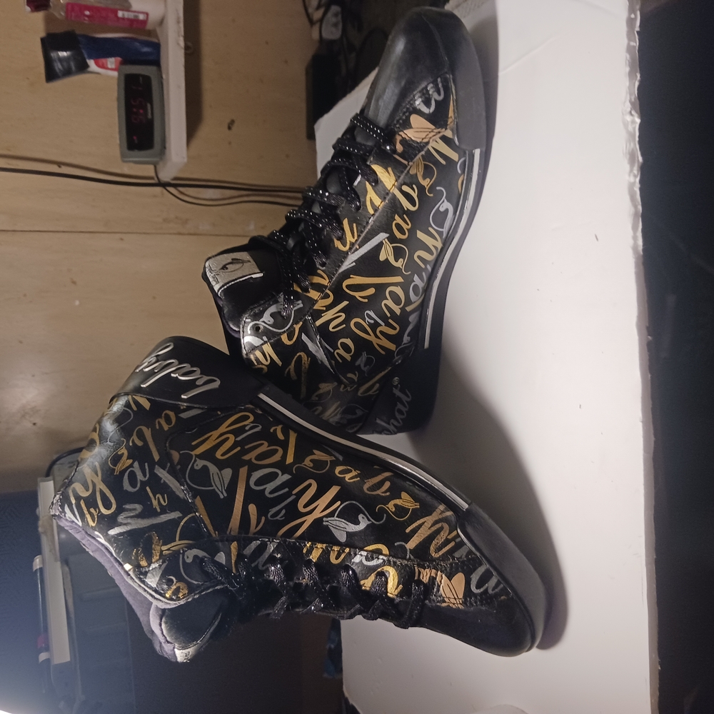 Baby Phat Black and Gold Athletic Shoes